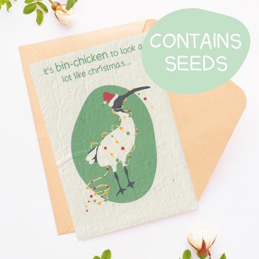 Plantable Christmas Bin Chicken Card